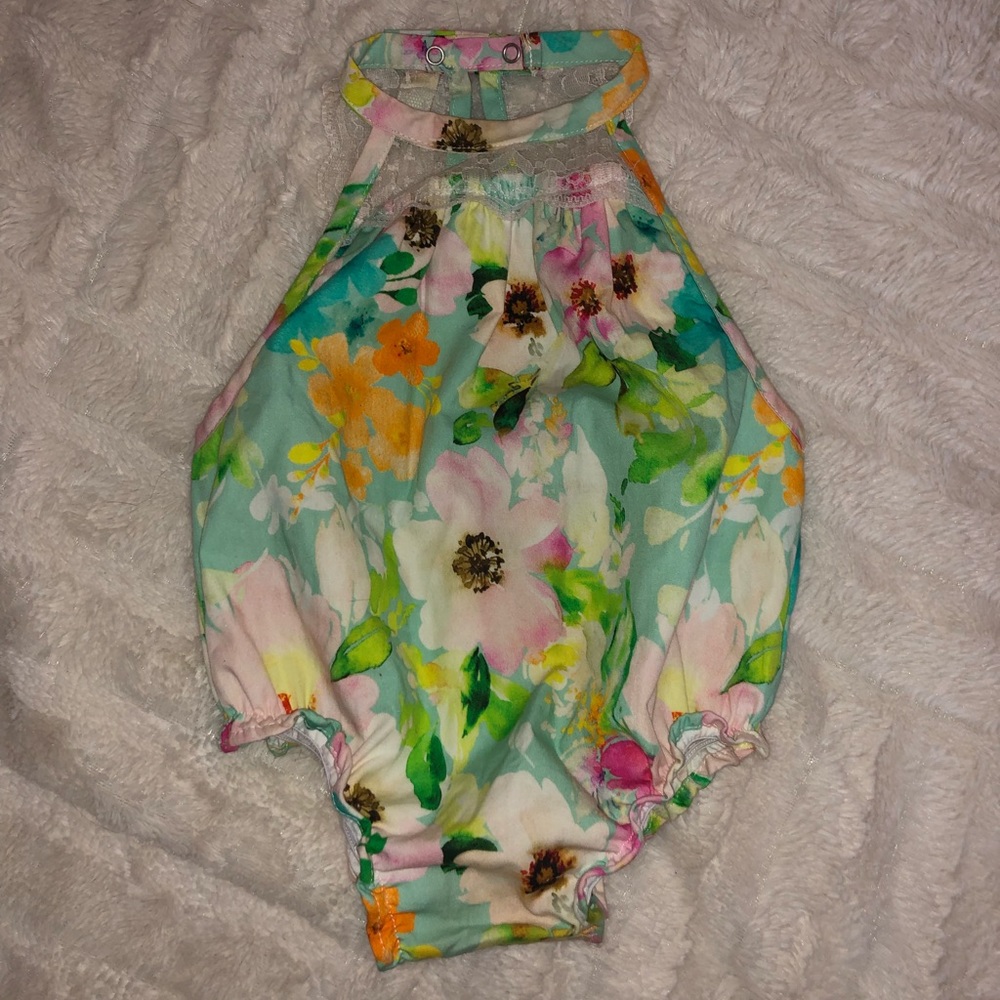 Colorful lace romper